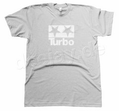 Turbo Logo Shirt - Ladies  Grey W/ White Print