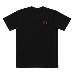 White Peach - Black Floral Postage T-shirt Size M