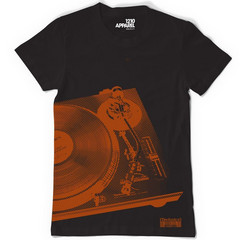 Technics Halftone Deck T-shirt L - Black With Orange Print
