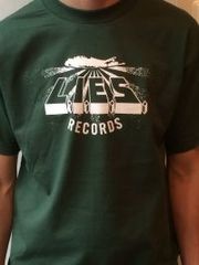 L.i.e.s. - Logo Shirt, White On Green Size M