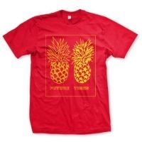 Future Times - Pineapple Shirt - Red With Yellow Print - M