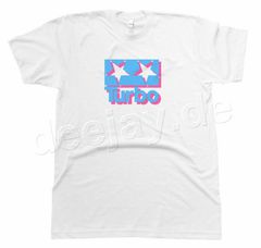 Turbo Logo Shirt 3d - White W/ Blue And Pink Pri