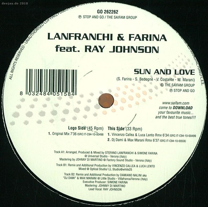 lanfranchi and farina feat ray johnson sun and love