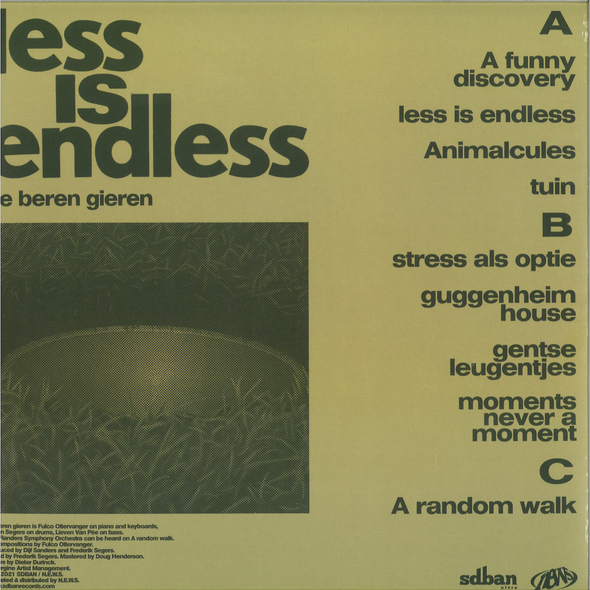 De Beren Gieren - Less Is Endless 2x12" SDBAN ULTRA SDBANULP17RE - Vinyl