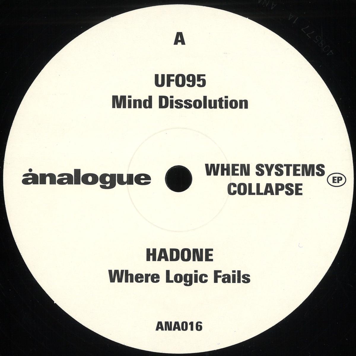 UFO95, Hadone — When Systems Collapse EP vinyl cover