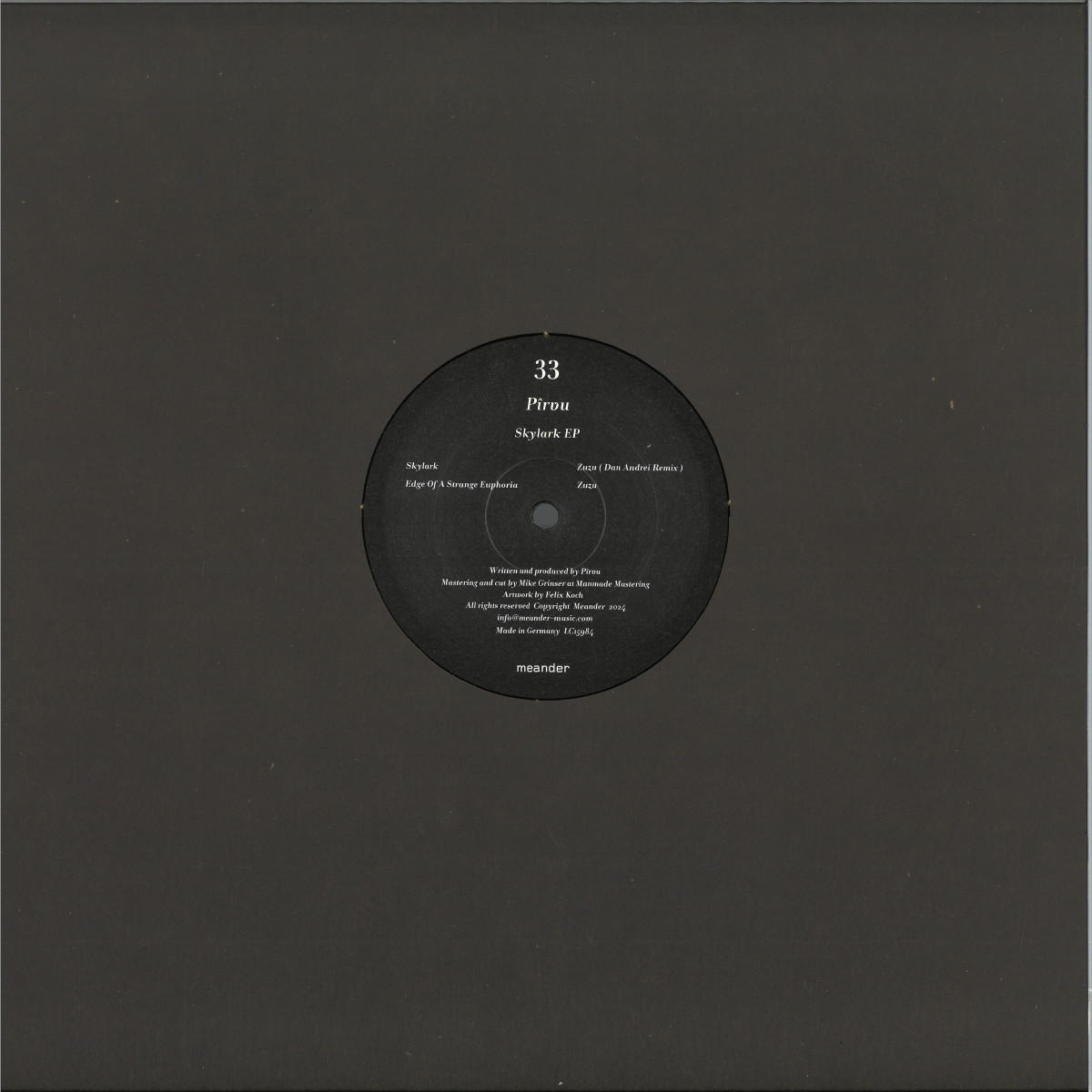 Pîrvu — Skylark EP vinyl cover