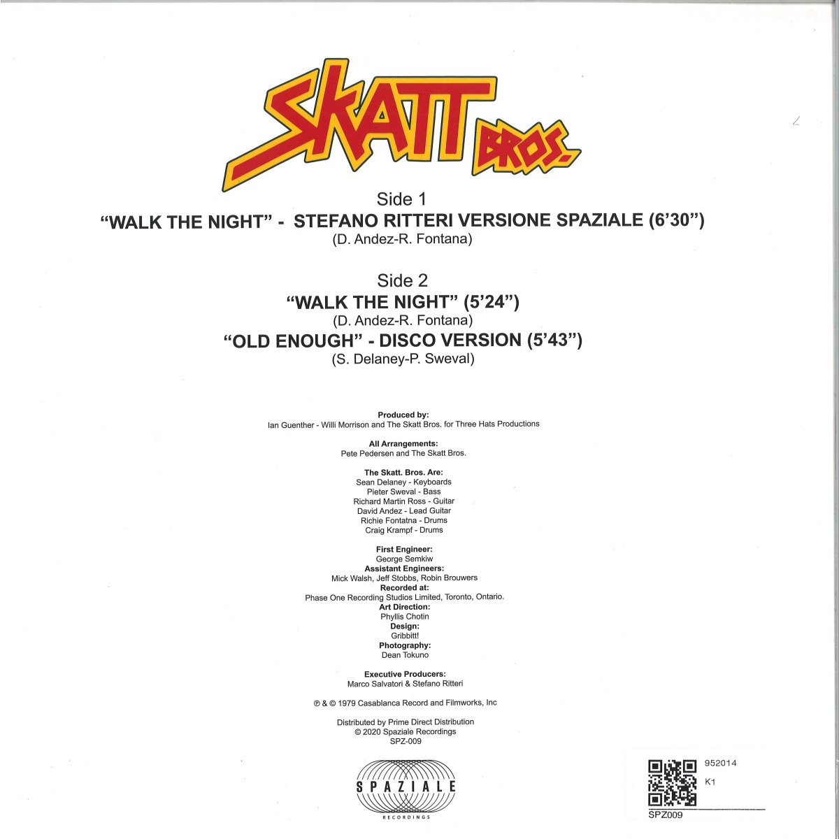 Skatt Bros Walk The Night Spaziale Recordings Spz009 Vinyl