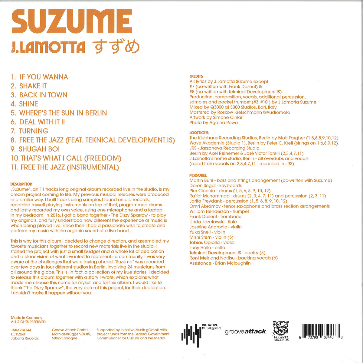 J.Lamotta - Suzume / JAKARTA JAKARTA144-1 - Vinyl