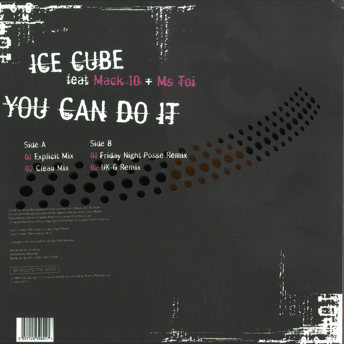 Ice Cube - You Can Do It / All Around the World 12GLOBE396 - Vinyl