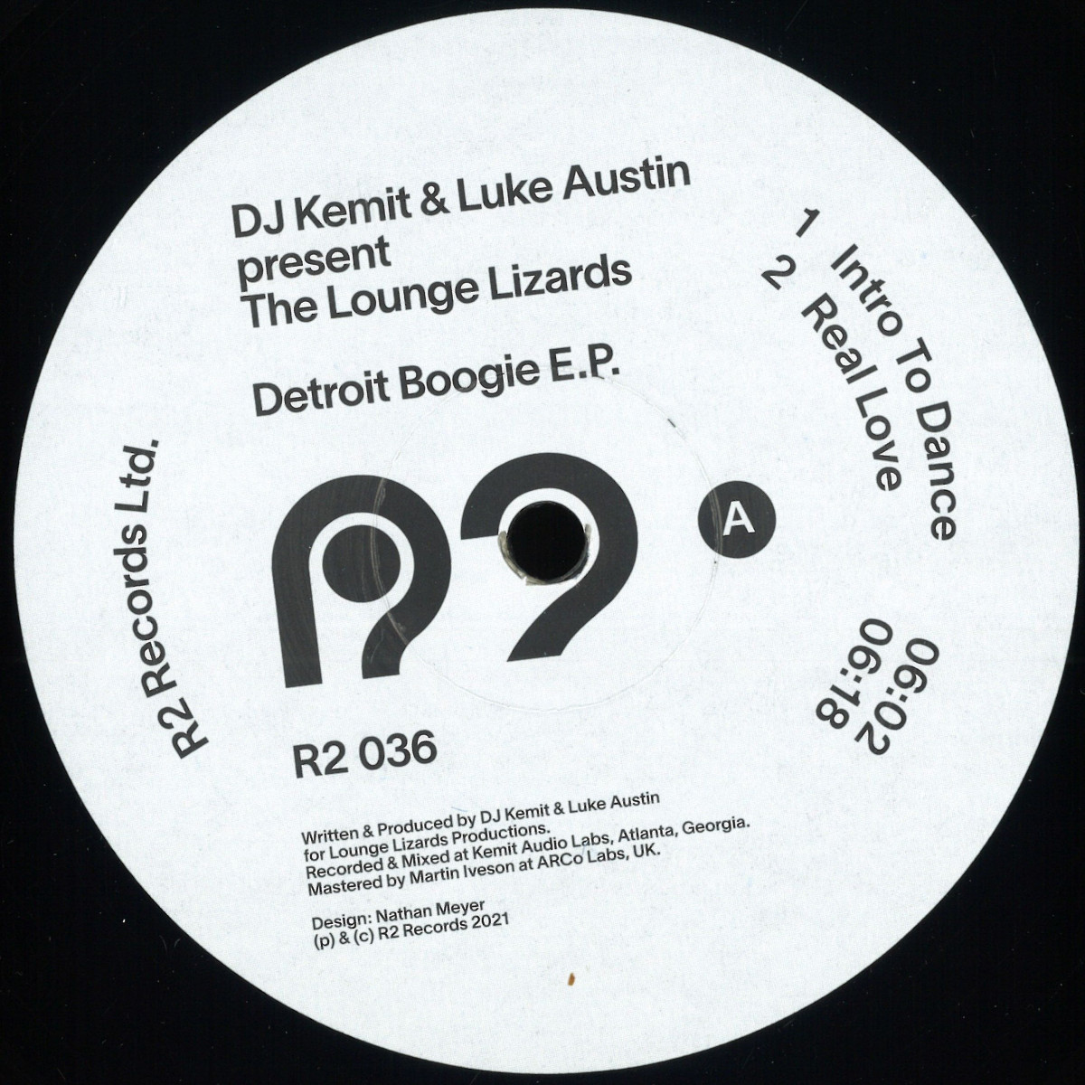 Dj Kemit & Luke Austin & The Lounge Lizards — Detroit Boogie E.P vinyl cover