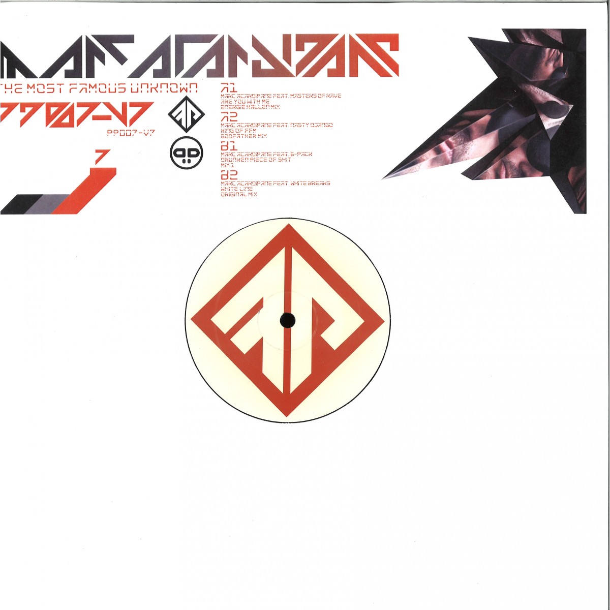 Marc Acardipane — The Most Famous Unknown Remastered V7 vinyl cover