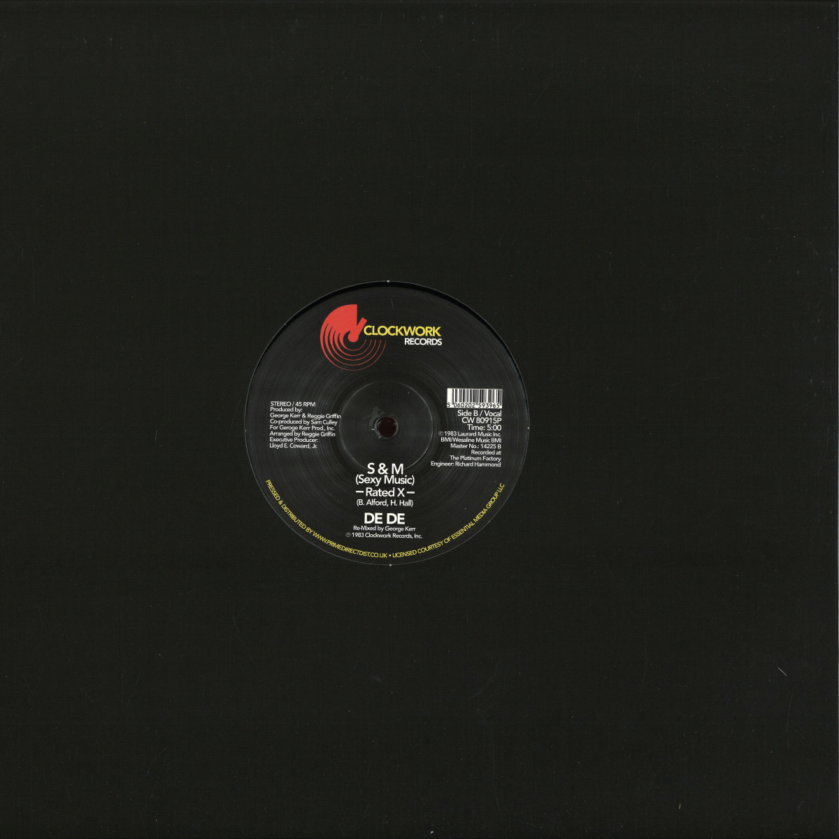 De De - S & M (Sexy Music) / Clockwork Music CW80915P - Vinyl