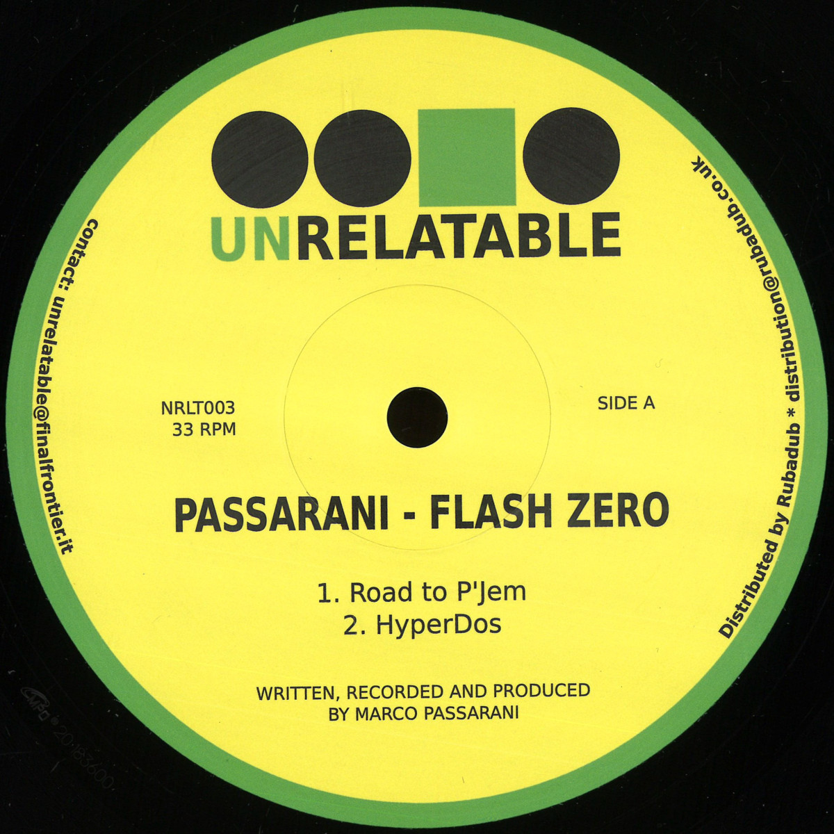 Passarani — Flash Zero vinyl cover