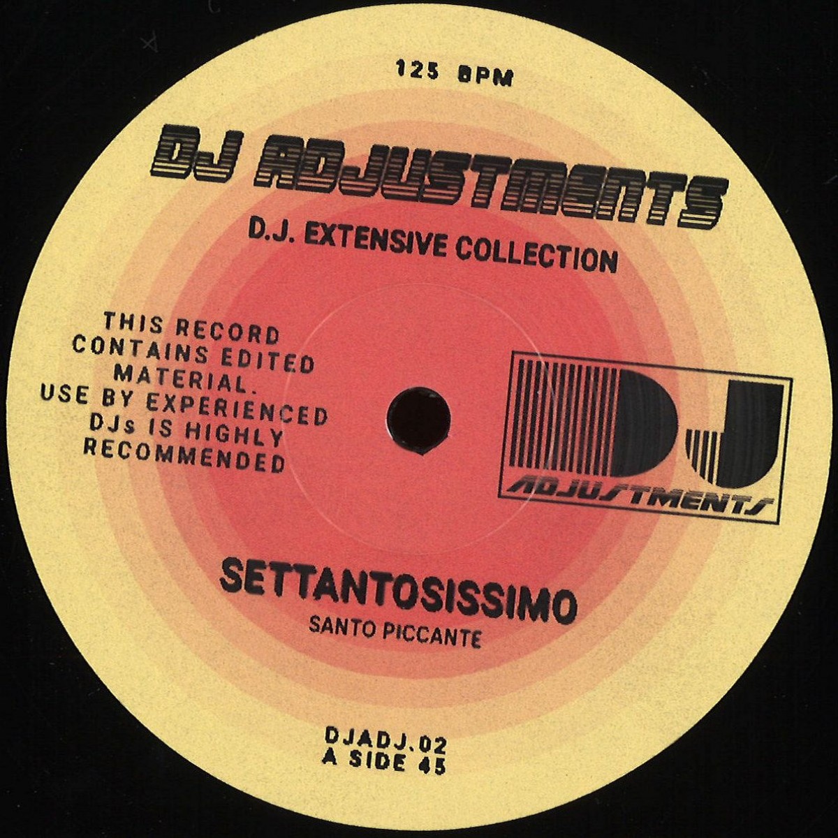Santo Piccante — DJ ADJUSTMENTS #2 vinyl cover