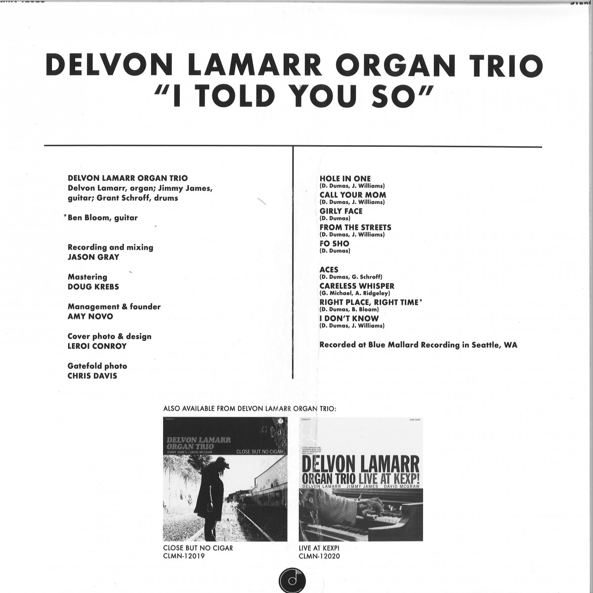 DELVON LAMARR ORGAN TRIO - I Told You So LP / Colemine Records
