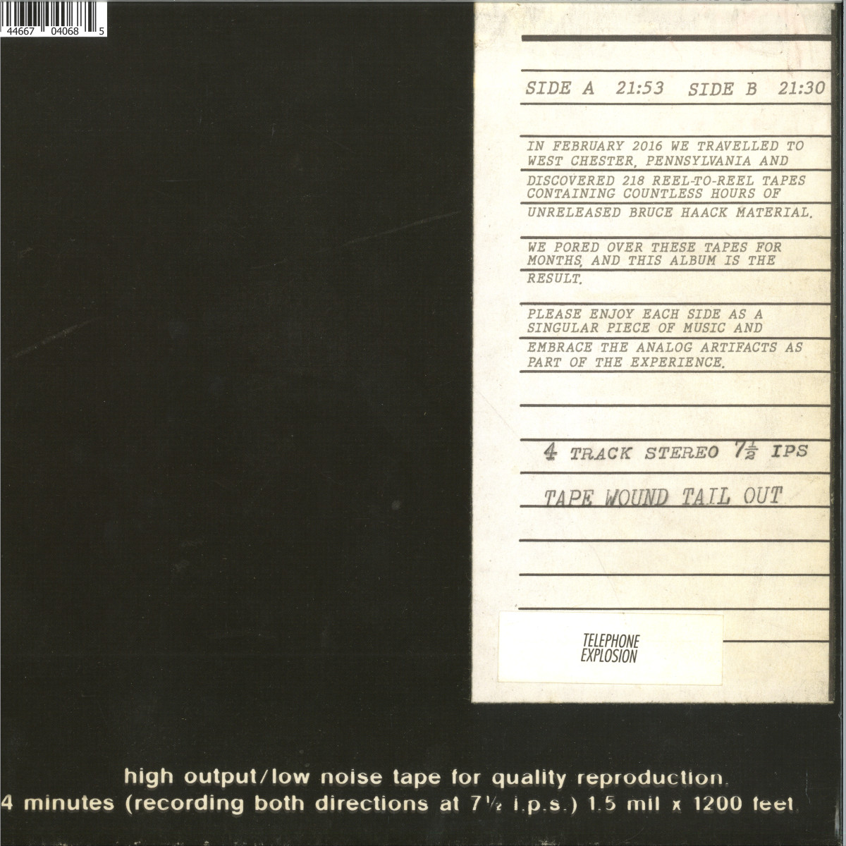 Bruce Haack - Preservation Tapes LP / Telephone Explosion TER050