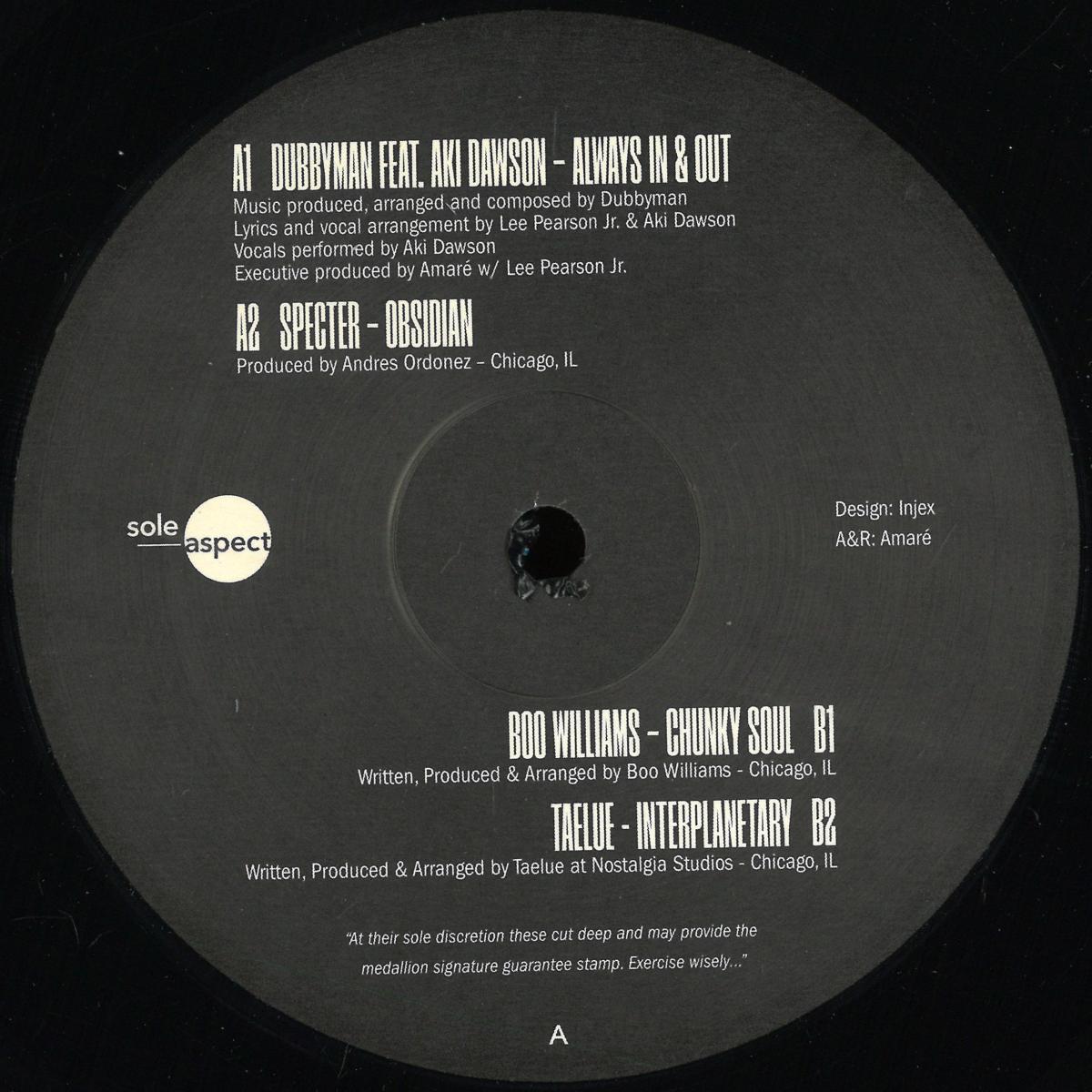 Dubbyman, Specter, Boo Williams, Taelue — Sole Discretion EP Part 2 vinyl cover