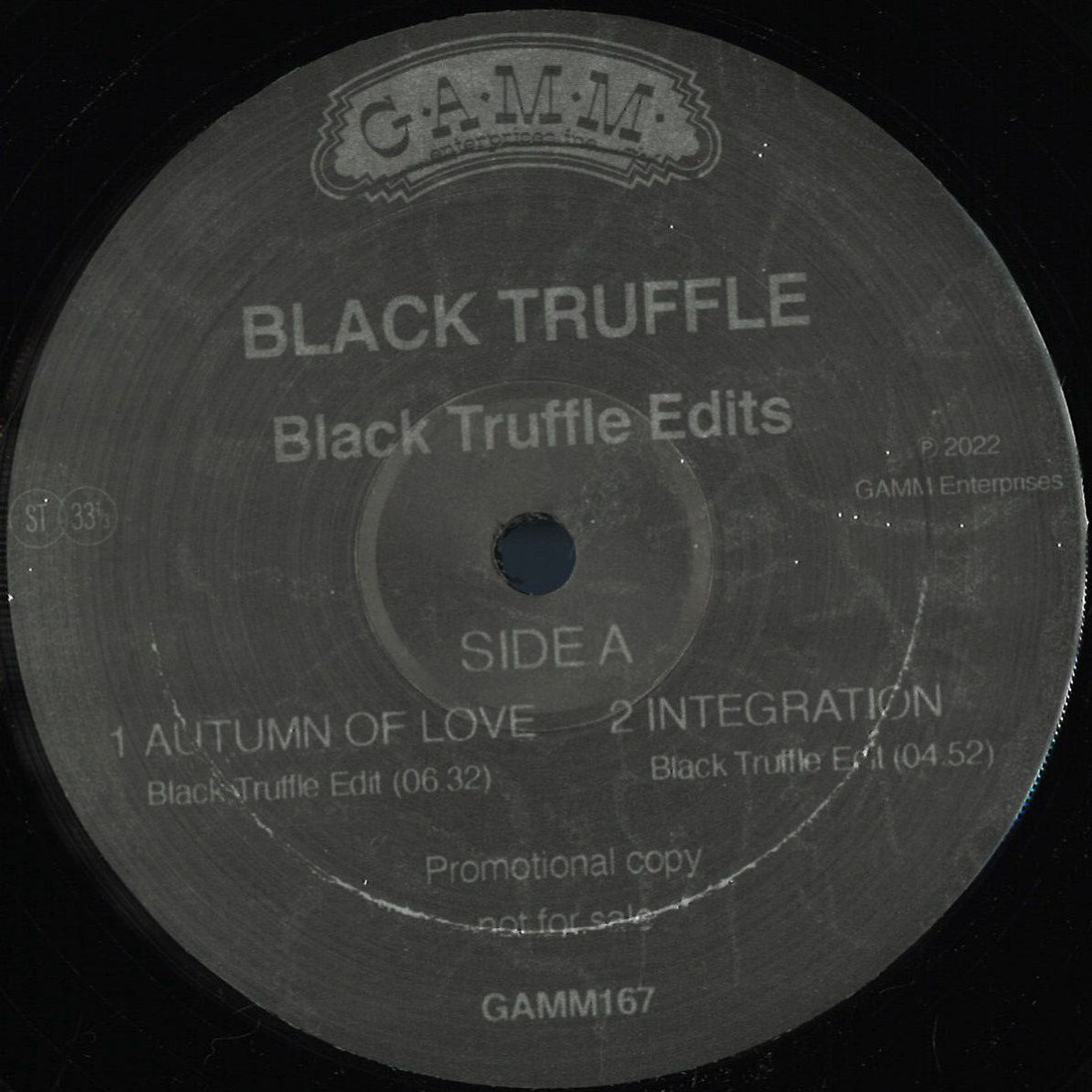 BLACK TRUFFLE - EDITS / GAMM Recordings GAMM167- Vinyl