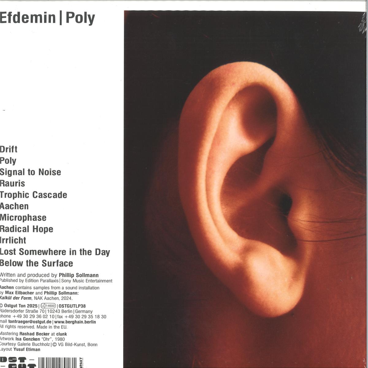Efdemin — Poly LP 2x12" vinyl cover