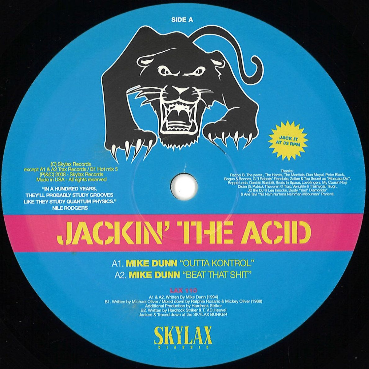 Mike Dunn — Hardrock Striker / Jackin The vinyl cover
