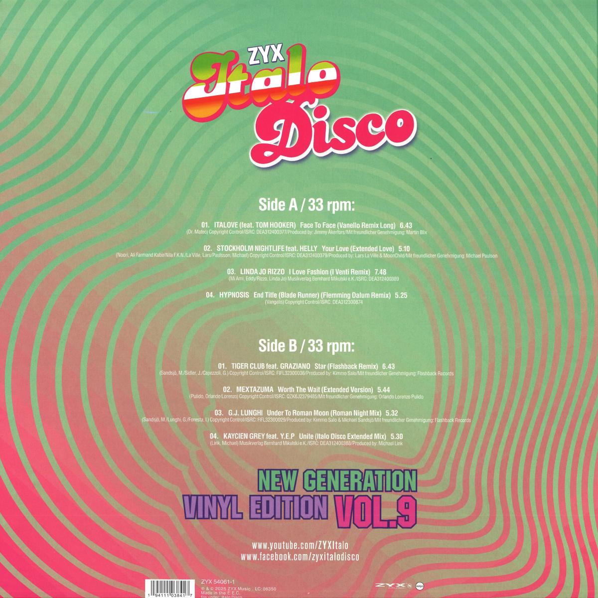 VARIOUS - ZYX Italo Disco New Generation Vinyl Edition 9 / Zyx