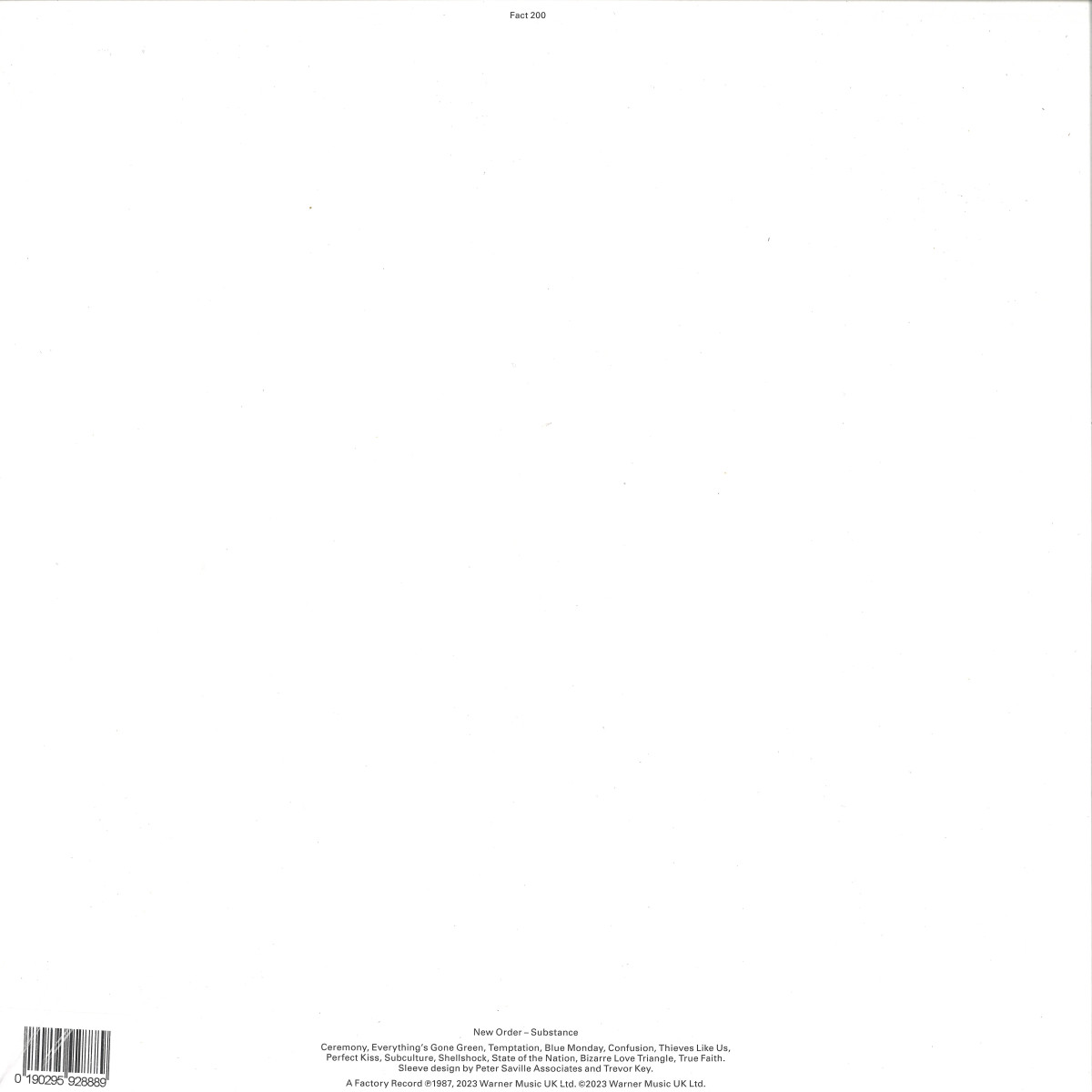 New Order - Substance '87 LP 2x12 / Warner UK 0190295928889 - Vinyl