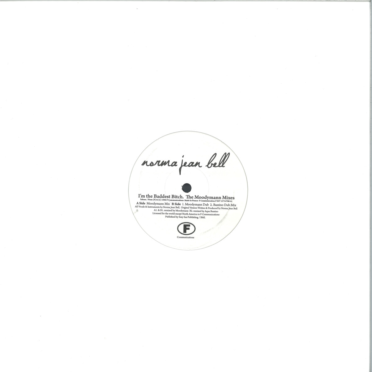 NORMA JEAN BELL - I'M THE BADDEST BITCH (Moodymann Mixes) / F